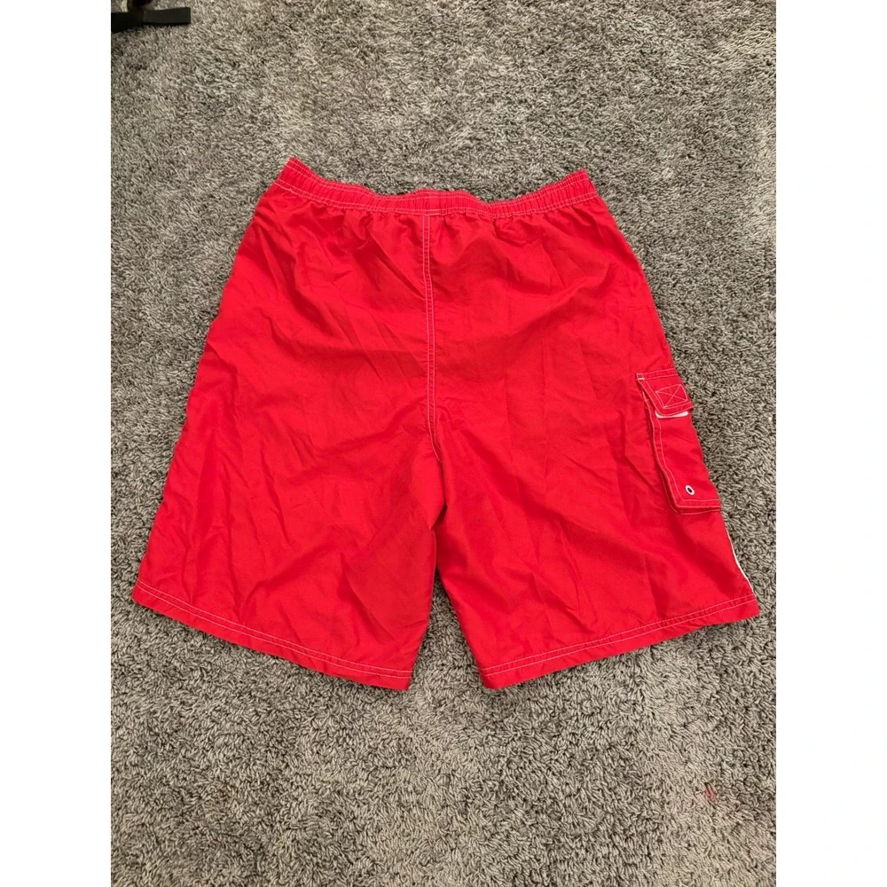 Lifeguard Officially Licensed Mens Red Swim Trunks Board Shorts Medium Cargo